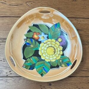 Noritake Hand-Painted Floral Lusterware 3 handle Decorative Bowl - Vintage